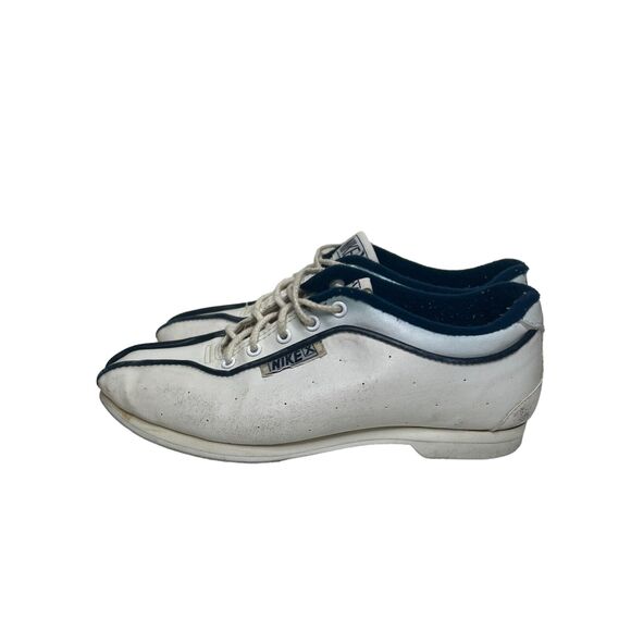 Nike X Vintage 80s Lace Up Bowling Shoes Split Toe White Blue Womens 6 - Picture 5 of 11